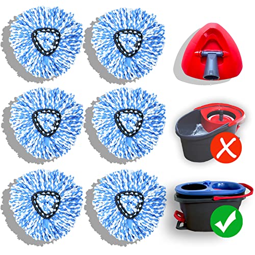 homsis 7 Pack Mop Replace Head for 2-Tank Spin Mop Compatible with Ocedar Rinse Clean - Mop Refills Made of Microfiber, Deep Cleaning Machine Washable and Easy-to-Replace