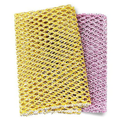 Heavy Duty Dish Scrubbers, Non-Scratch Scouring Pads - Odorless & Long Lasting Mesh Dish Cloth - Replace Sponges - Kitchen, Floor and Bathroom Usage - Made in Korea (2 Pcs) - color: 2pcs Scourer (1pk of 2)