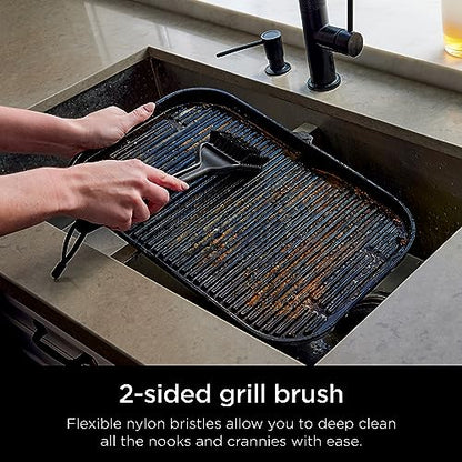 Ninja XSKBRUSHXL Woodfire Outdoor Grill Cleaning Brush, Compatible with All Ninja Woodfire Outdoor Grills (OG700, OG800, and OG900 Series), Non-Scratch, Heat Resistant, Scraper Tool, Black