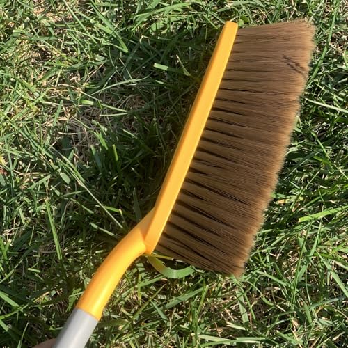 1 Pack 15" Hand Broom Brush,Soft Bristle Cleaning Brush,Crumb Debris Sweeping Brush,Dusting Brush,Comfort for Bed Car Couch Desk Sofa Furniture Clothes,Small Particles Hair Remover(Yellow) - color: Yellow 1