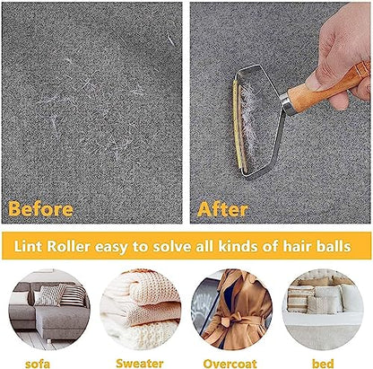 Portable Lint Remove Cleaner Pro, Reusable Double Sided Travel Brush for Removing Lint Pet Hair Dust in Clothes, Furniture and Carpet, Fuzz, Pet Fur Removal Tool, Portable Carpet Scraper Rake