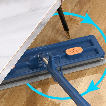 New 2024 Ultra-Fine Fiber Mop with Adjustable 54" Stainless Steel Handle, 2 Washable Pads, 360° Rotating Dust Mop, Dehydration Scraper (Blue) - color: Blue