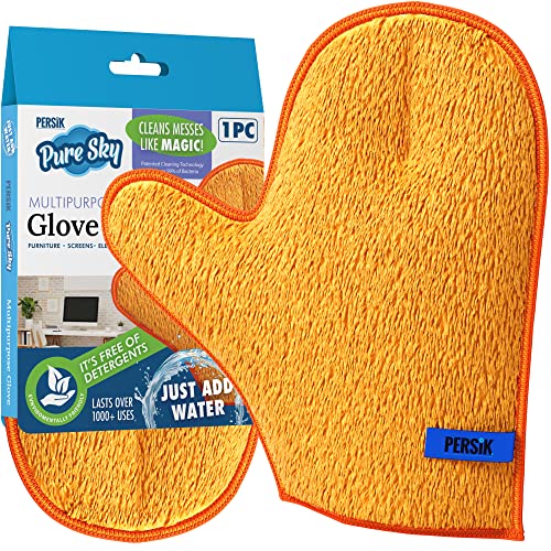 persik Pure-Sky Microfiber Glove Dusting Mitt - Ultra Microfiber Cleaning Cloth Glove - JUST ADD Water No Detergents Needed - Use for Cleaning Furniture, Home - style: Ultra Microfiber Glove / Mitt