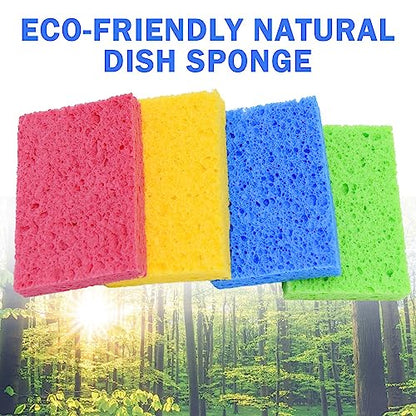YoleShy 48 Pack Sponges Kitchen Natural Compressed Cellulose Sponges Durable Dish Sponge for Cleaning & DIY Reusable