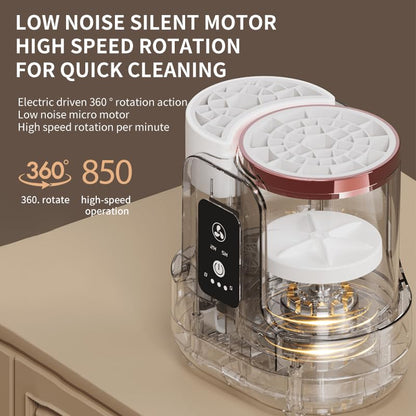 Automatic Brush Washing & Air-Drying Machine, Electric Make Up Brush Cleaner Machine, Adjustable 2H/5H Drying, Cosmetic Brushes Cleaner Tool for All Size Beauty Makeup Brush Set, White