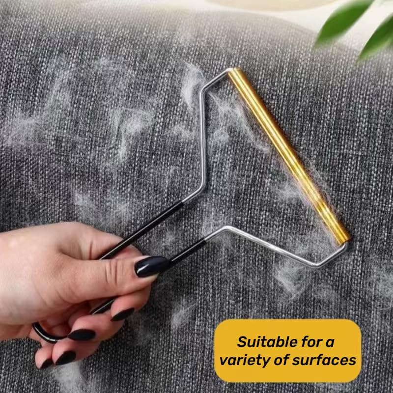 Pet Hair Scraper Stainless Steel Coiled Blade Ergonomic U Handle Hair Remover for Carpet Upholstery Clothing Cat Dog, Black - color: Black