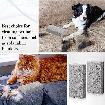 Loopeer 2 Pcs Pet Hair Remover Pumice Stone for Dog Cat Hair Removal Cleaning Pet Fur Stone 6 Inch Dog Fur Cleaning Tool for Car Interior Bedding Carpet Couch Furniture(3.74 x 2 x 1.6 in) - size: 3.74 x 2 x 1.6 In