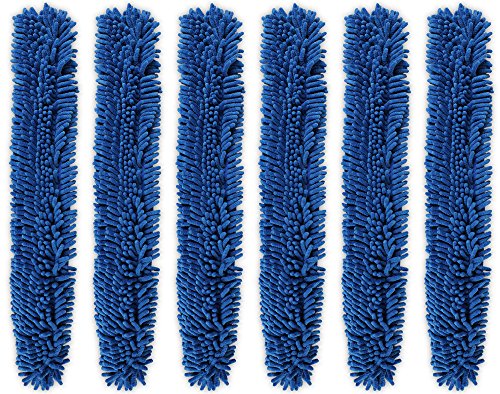 CleanAide Dual-Sided Chenille and Terry Microfiber Duster Covers, Fits Flex Dusters, Machine Washable, Chemical-Free Cleaning, Traps Dirt & Dust, Safe for Electronics, Home, and Vehicles, 6-Pack