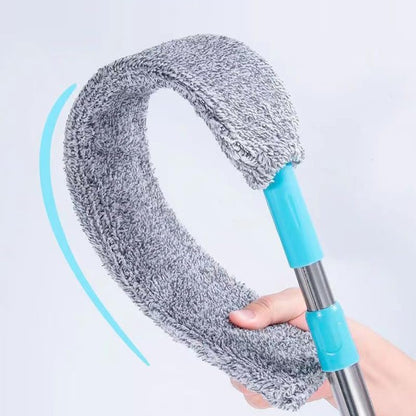 Flat Duster for Under Appliances,Retractable Gap Dust Cleaning Artifact,Bendable Microfiber Duster,Flat Duster with Extension Pole,Under Fridge Cleaning Tool (1 Set+2 Replacement Head) - color: 1 Set+2 Replacement Head