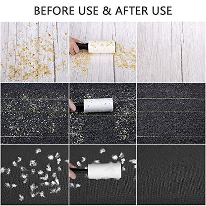 Lint Roller for Pet Hair - 480 Sheets, 4 Handles & 8 Refills, Easy-Peel Diagonal Cut, Strong Adhesive for Clothes, Furniture, Car, Dog & Cat Hair Remover
