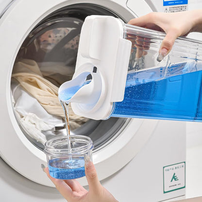 Laundry Detergent Dispenser-2 Pack, 51 oz Detergent Dispenser with 4 Removable Labels, Laundry Soap Dispenser for Laundry Room Organization and Storage, BPA Free & PET Plastic Clear - size: 51 oz