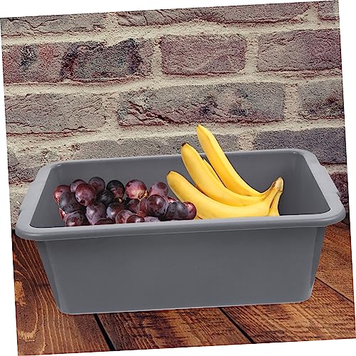 PRETYZOOM Commercial Plastic Utility Tote Bus Tub for Restaurant Rectangular Dish Washing Basin with Handles Multi-Purpose Storage for Dishes Toys and More