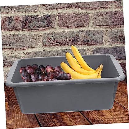 PRETYZOOM Commercial Plastic Utility Tote Bus Tub for Restaurant Rectangular Dish Washing Basin with Handles Multi-Purpose Storage for Dishes Toys and More