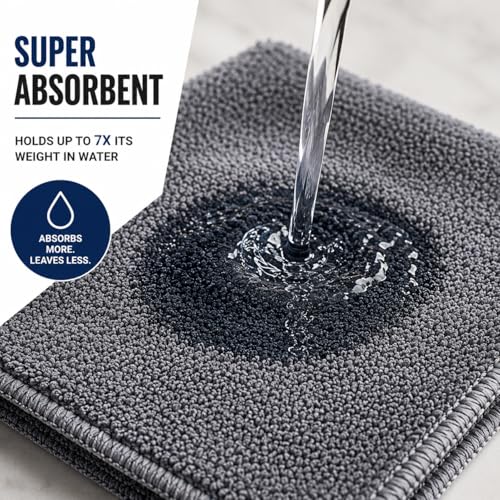 Iron Ridge Microfiber Cleaning Cloths 6-Pack, Gray, 12x12, 300 GSM | Reusable, streak-free performance for glass, kitchens, vehicles, electronics, workspaces, and everyday tasks - color: Gray