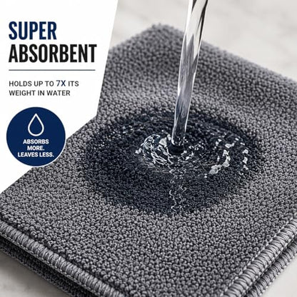 Iron Ridge Microfiber Cleaning Cloths 6-Pack, Gray, 12x12, 300 GSM | Reusable, streak-free performance for glass, kitchens, vehicles, electronics, workspaces, and everyday tasks - color: Gray