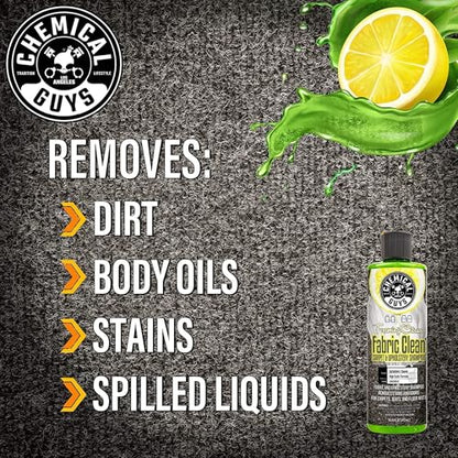 Chemical Guys Foaming Citrus Fabric Clean Drill Brush Kit - High Foaming Stain and Odor Remover, Upholstery, Floor Mat & Car Carpet Cleaner, Deep Cleans & Deodorizes, Citrus Scent - 16 fl oz - size: 16 Fl Oz Drill Brush Kit