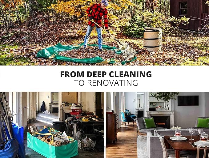 TidyFriend 2 Pack Dumpster Bag for Waste Management Hold up to 3,500 lbs, Heavy Duty & Reusable Yard Waste Container for Home Renovation & Yard Cleanup, Debris, Landscaping, Roofing Shingles - size: 2 Pack, style: 96 Inches Length