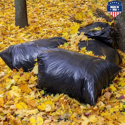 Fuxury 55-60 Gallon Trash Bags 150 Count Black Garbage Bags, 40x54" Extra Large Trash Can Liners, 0.7 Mil Plastic Bags for Serious Garbage Cleanup Home, Yard & Commercial Use, Made in USA - color: 60Gal-150Ct(Black)