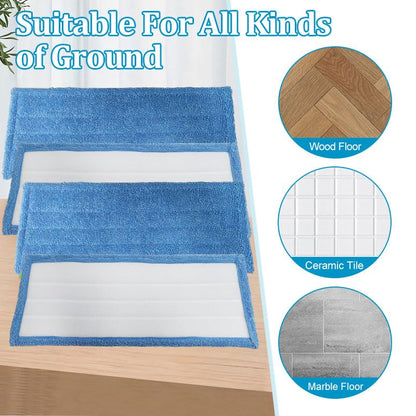 4 Pack Mop Pads Compatible with Rejuvenate Click N Clean Spray Reusable Microfiber Pads Replacement for Rejuvenate Microfiber Mop Washable Refill for Floor Cleaning