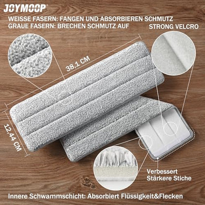 JOYMOOP 13" Microfiber Flat Mop Head Replacement Pad for Floor Mop, White, 1 Pack - color: White