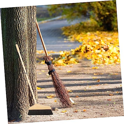 Horsehair Broom with Long Handle Soft Pine Bristles for Indoor Hardwood Floor Tile Cleaning Sweeping Tool 37.00In