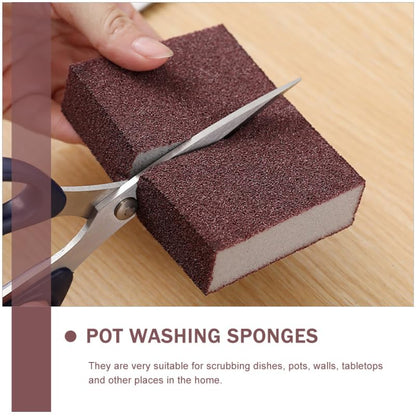Baluue Nano Carborundum Sponge 3.93X2.75X0.98In Kitchen Scrub Sponge Non-Toxic Household Scrubbing for Stain Removal and Multi-Surface Cleaning