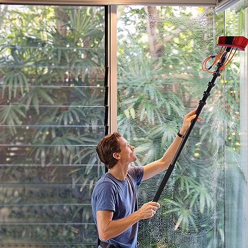 Telescopic Pole Water Fed Brush Premium Telescopic Rod Water Brush 20ft Single Head Efficient Cleaning Tool Aluminum Alloy Telescopic Rod