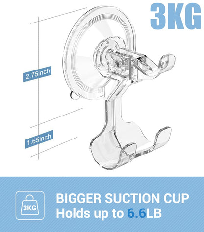 Teletrogy Suction Cup Razor Holder 4 Pack, Reusable Powerful Shower Suction Hooks for Inside Shower, Waterproof Shaver Holder for Kitchen Bathroom Door Glass Loofah Towel Robe Wreath - size: 4 Pack