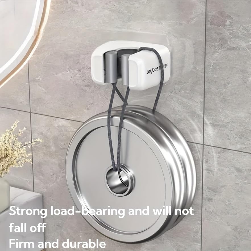 2 Pack Wall Mounted Mop Broom Holder No Drill Adhesive Wall Storage Rack Multifunctional Tool Organizer for Bathroom Kitchen Garage Spring Home Organization Supplies