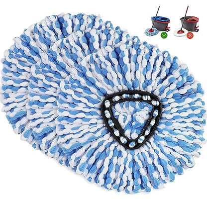 3 Pack Mop Replacement Heads for O-Ceda RinseClean Spin Mop, Microfiber Spin Mop Refills, Easy Cleaning Mop Head Replacement Refill - color: 3pc for Rinseclean Base