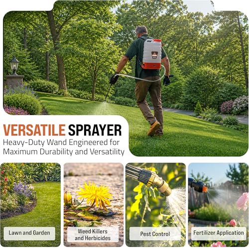 PetraTools 3 Gallon Battery Powered Backpack Sprayer in Lawn and Garden - HD3000 - Long Battery Life & Padded Straps for Comfort - Electric Sprayer w/ 6 Spray Nozzles & 80PSI (3 Gallon) - size: HD3000 (6 Nozzles)
