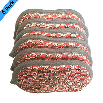 Scrub-it Multi-Purpose Non-Scratch Double-Side Double-Effect Microfiber Scrub Sponges for Kitchen with Heavy Duty Scouring Power - Effortless Cleaning of Dishes Pots Pans Pack of 6 (Red) - color: Red