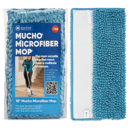 Microfiber Wholesale 18" Chenille Mucho Mop Pad - 2 Pack, Reusable & Washable Microfiber Mop Pads, Compatible with All 18" Flat Mops - size: 18" Pad