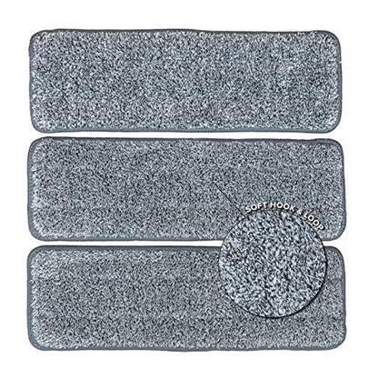 Micro Flat Mop 3-Pack Mop Replacement Head Refills - Microfiber Cleaning Pad - Use Wet or Dry - Reusable and Machine Washable Floor Mop Pads (3-Pack) - color: Replacement Heads (3-pack)