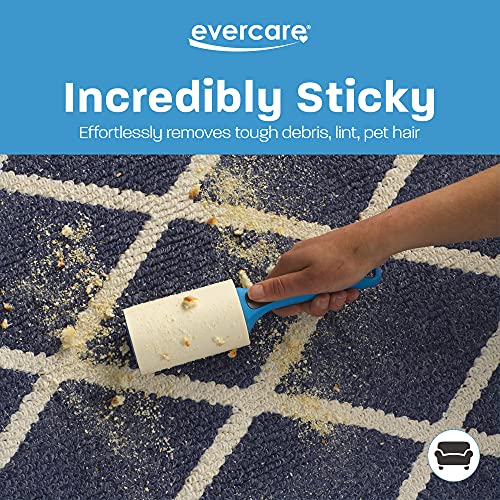 Evercare Extreme Giant Stick Lint Roller with Straight Handle Manual Lint Stick, 70 Sheets, Blue