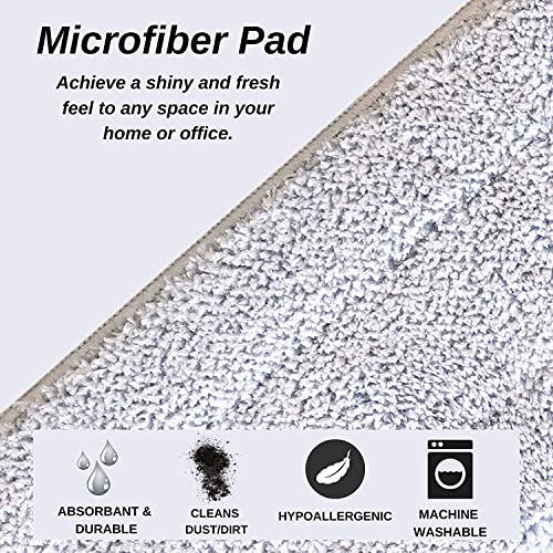 2 Pack Replacement Washable Cleaning Pads Compatible with Rhodium Floors Mop and Bucket Set - Mops Flat Replacement Heads for Floor Cleaning and Scrubbing