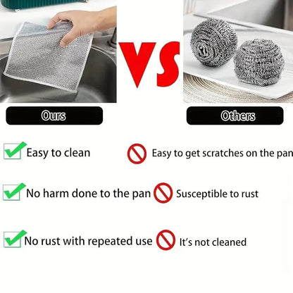 10 PCS Cleaning Sponges Multipurpose Wire Miracle Cleaning Cloths Wire Dishwashing Rags for Non-Stick Cookware, Kitchen, Sinks, Scrubs and Cleans for Dishes Easy Rinsing