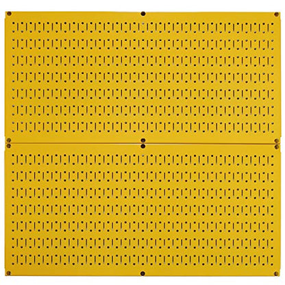Wall Control Pegboard Rack Horizontal Metal Pegboard Garage Tool Storage Pack - Two 32-Inch Wide x 16-Inch Tall Easy To Install Peg Boards (Yellow) - color: Yellow