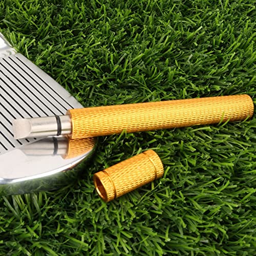 Bulex Golf Club Groove Sharpener, Re-Grooving Tool and Cleaner for Wedges & Irons - Generate Optimal Backspin - Suitable for U & V-Grooves - color: Gold
