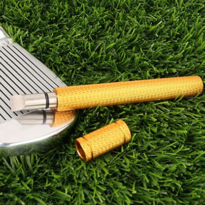 Bulex Golf Club Groove Sharpener, Re-Grooving Tool and Cleaner for Wedges & Irons - Generate Optimal Backspin - Suitable for U & V-Grooves - color: Gold