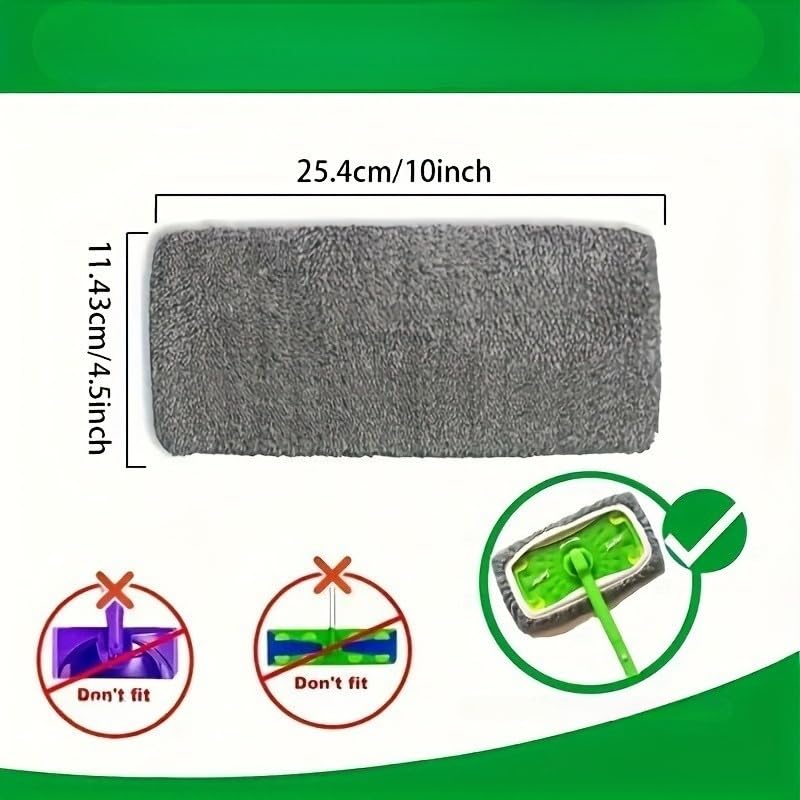 Microfiber Mop Pads - 4 Pack Reusable Washable Refills for Wet & Dry Floor Cleaning - Fits Most Standard Mops - Gray Household Cleaning Pads - color: Gray
