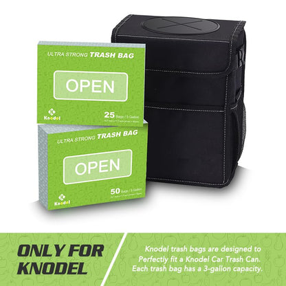 K KNODEL Drawstring Trash Bags, Perfect for Car Trash Can with Lid, and for Car Trash Can with Zipper, Ultra Strong Garbage Bags, 3 Gallon, 50 Count (Pack of 2) - size: 50 Count (Pack of 2)