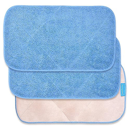 KEEPOW Mop Refills Compatible with MR.SIGA Professional Mop | Microfiber, Dual-sided 17.3x9.6" refills compatible with MR.SIGA & similar clamp mops, Plush side for waxing, 3-pack bulk set - size: 3 Pack