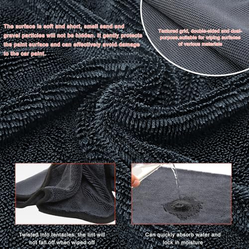 2 PCS Microfiber Towels, 35"×23" Extra Large Drying Towel Leaves No Streaks Spots Scratches, Ultra Absorbent Lint Free Washing Cloth for Car Office Kitchen Window Cleaning
