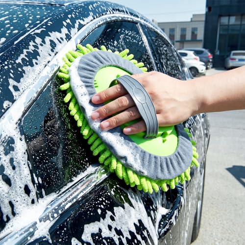 2 Pack 360° Spin Mop with 2 Microfiber Mop Refills, Extendable 63" Stainless Steel Handle for Easy Floor, Ceiling, Wall & Window Cleaning, Household Mops(Green) - color: Green