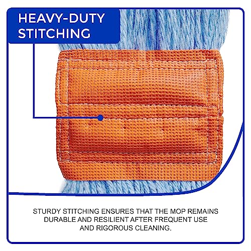 Nine Forty 2-Pack Industrial and Commercial-Grade Looped End Wet Mop Head Refill - Heavy Duty 20 Inch 4-Ply Premium Synthetic Yarn - for Optimal Absorption and Durability - Green (2 Pack, Large) - color: Green (Pack of 2)