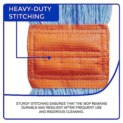 Nine Forty 2-Pack Industrial and Commercial-Grade Looped End Wet Mop Head Refill - Heavy Duty 20 Inch 4-Ply Premium Synthetic Yarn - for Optimal Absorption and Durability - Green (2 Pack, Large) - color: Green (Pack of 2)