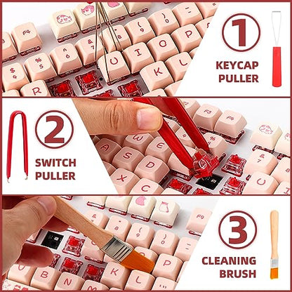 Keyboard Remover Tool Kit, 8 Pcs Set - Keycap Puller, Switch Puller, Tweezers, 4-Claw Grabber