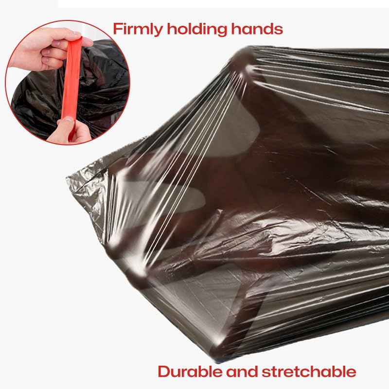 100 Count Black Drawstring Waste Bags - Thick Plastic Garbage Bags for Kitchen, Office, and Home