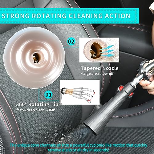 GOCCIDA Air Blower Gun Interior Car Detailing Tools for Car Dry Cleaning with Nozzle and Dusting Brush (HCL-15-1) - style: HCL-15-1